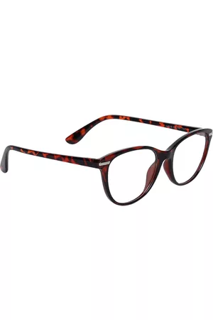 Peter Jones Eyewear Women Brown & Red Tortoise Shell Cateye Anti Glare Computer Glasses