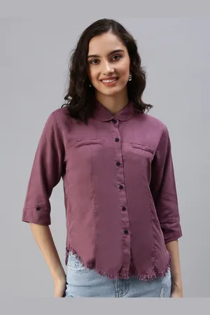 SHOWOFF Women Violet Casual Shirt