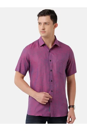 Linen Club Men Solid Sustainable Casual Regular Fit Linen Shirt