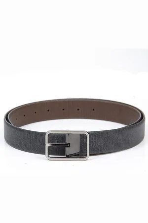 thickskin Men Black Textured Leather Belt