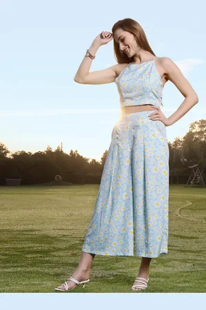 Sera Women Blue Printed Co-ords Set