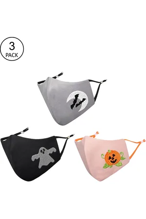 Masq Kids Pack Of 3 Embroidered 4-Ply Pure Cotton Cloth Masks