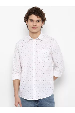 Forever 21 Men White Printed Casual Shirt
