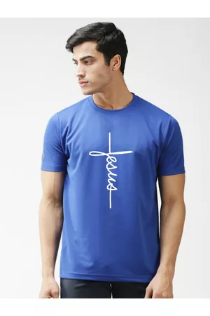 EPPE Men Blue Typography Printed Sports T-shirt
