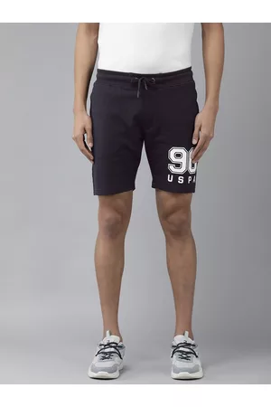 Ralph Lauren U S Polo Assn Denim Co Men Navy Blue Brand Logo Printed Shorts