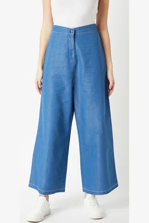 Miss Chase Women Lightweight Flared Fit Solid Parallel Trousers