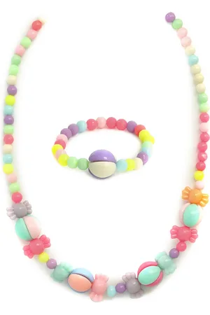 EL REGALO Girls Red & Green Beaded Jewellery Set