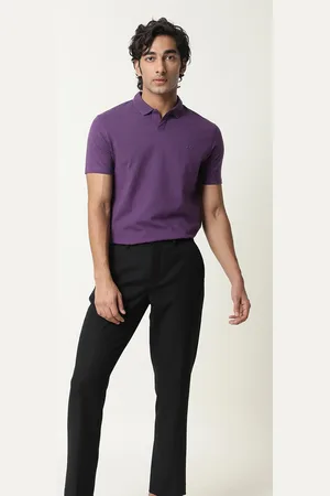 RARE RABBIT Men Rings-4 Slim Fit Solid Polo Collar T-Shirt