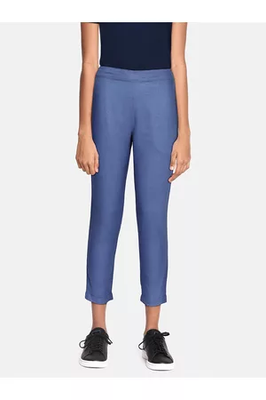 AND Girls Blue Tapered Fit Trousers