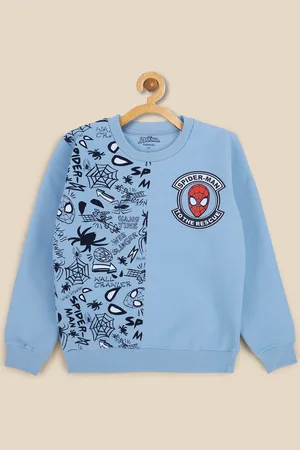 Kidsville Boys Blue Spiderman Printed Sweatshirt