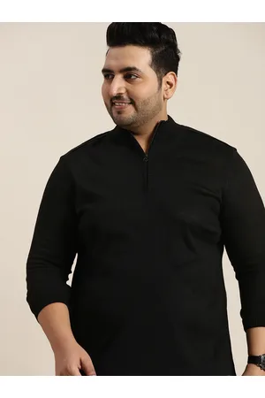 Sztori Men Plus Size Black Solid Pullover
