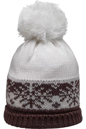 513 Clothing Women Mauve Self Design Pompom Beanie