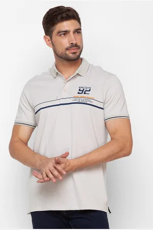 SPYKAR Men Grey Polo Collar Slim Fit T-shirt