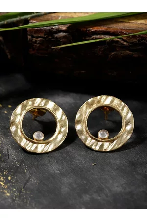 Berserk Gold-Toned Circular Drop Earrings