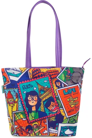 TEAL Multicoloured Printed Tote Bag
