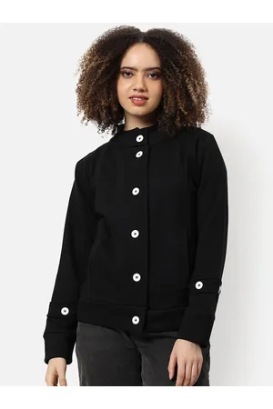 Campus Women Black Windcheater Outdoor Tailored Jacket