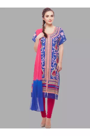 Chhabra 555 Women Blue Dress Material