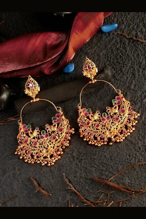 Adwitiya Collection Gold-Toned Classic Chandbalis Earrings