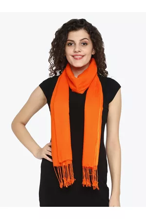 Aditi Wasan Women Orange Solid Stole