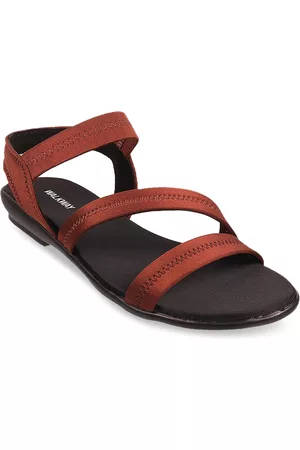 Metro Women Brown Open Toe Flats