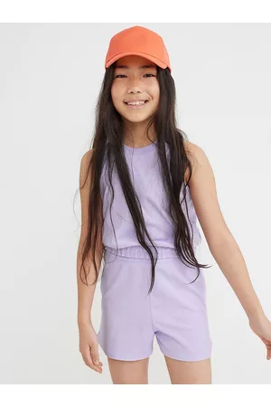 H&M Girls Purple Solid Terry Shorts