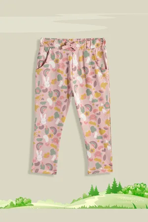Mothercare Girls Pink Printed Pure Cotton Leggings