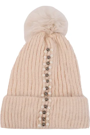 Ellis Women Beige & White Beanie