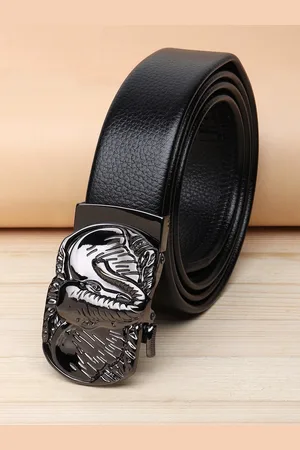 ZORO Men Black Elephant Textured PU Belt