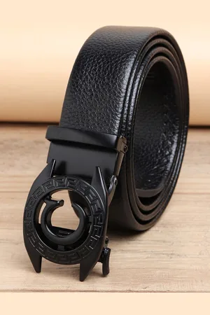 ZORO Men Black Alphabet Letter C Belt
