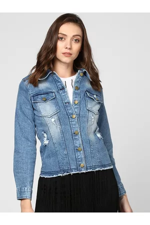 StyleStone Women Blue Solid Denim Jacket