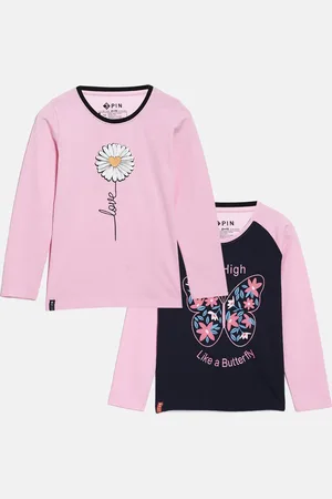 3 PIN Girls Pack Of 2 Cotton T-shirts