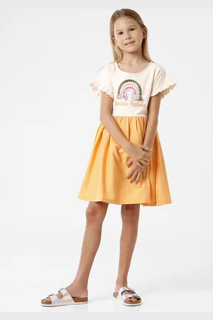 KATE & OSCAR Girl Peach-Coloured Georgette Dress