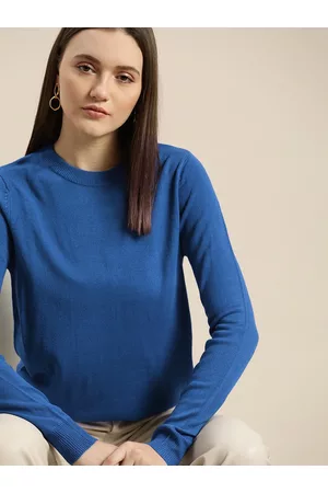Invictus Women Blue Solid Pullover