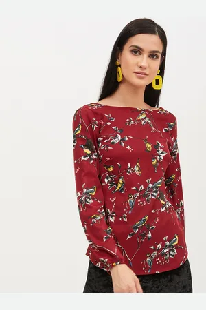 Harpa Women Maroon Floral Printed Top