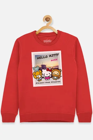 Kidsville Girls Red & White Hello Kitty Printed Pullover Sweatshirt