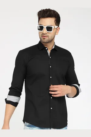 Zombom Men Black Standard Casual Shirt