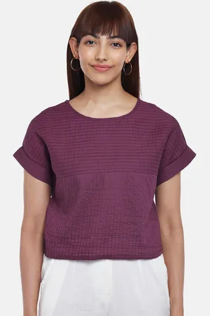Pantaloons Women Purple Extended Sleeves Top
