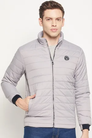 Spirit Men Grey Windcheater and Water Resistant Puffer Jacket