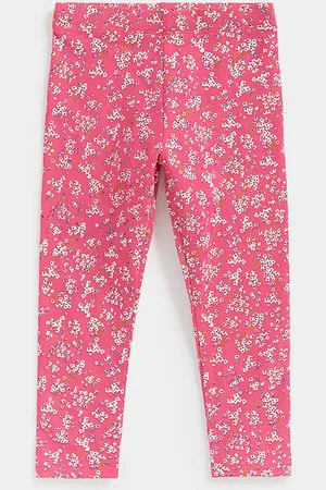 Mothercare Girls Pink Floral Printed Leggings