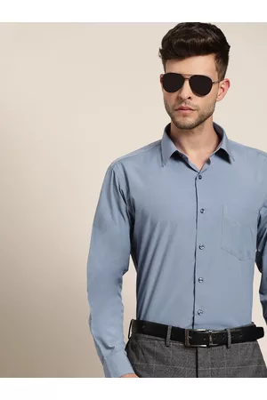 HANCOCK Men Slim Fit Wrinkle Resistant Solid Formal Shirt