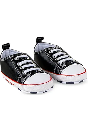 Baby Moo Infant Kids Black & White Colourblocked Classic Sneakers