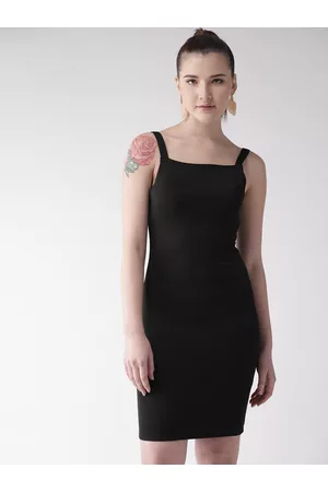 U&F Women Black Solid Bodycon Dress