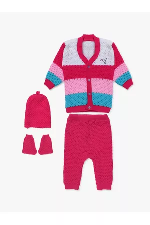 Superminis Unisex Kids Magenta & Blue Colourblocked Shirt with Trousers