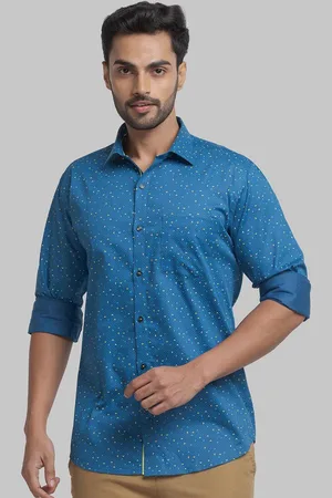 Park Avenue Men Blue Printed Casual Shirt