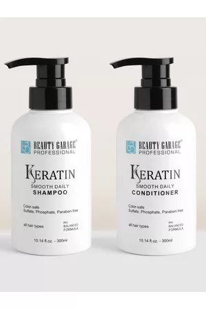 Beauty Garage Set of Keratin Smooth Daily Shampoo & Conditioner - 300 ml Each