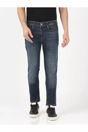 Lee Men Blue Anton Relaxed Fit Low Distress Heavy Fade Stretchable Jeans