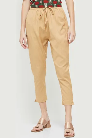 Max Collection Women Beige Casual Trousers