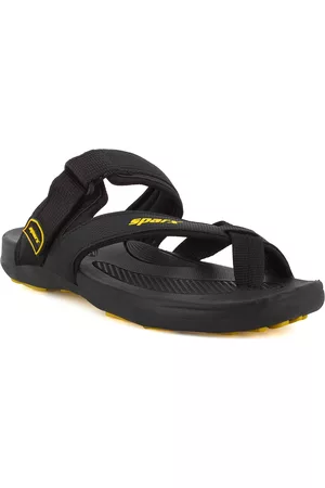 Sparx Men Black & Yellow Comfort Sandals