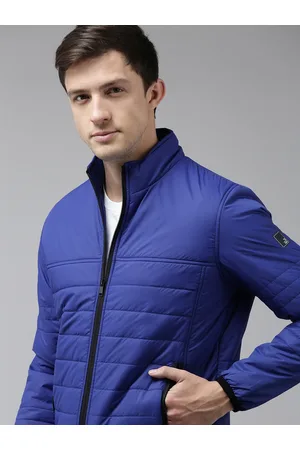 SPYKAR Men Blue Solid Padded Jacket