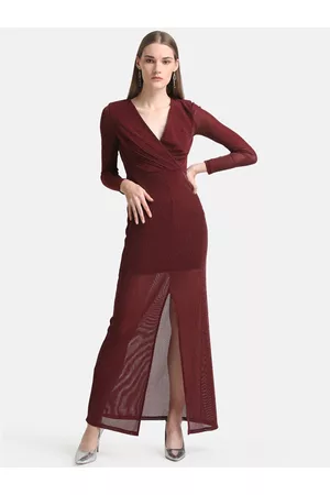 Kazo Women Maroon Maxi Dress